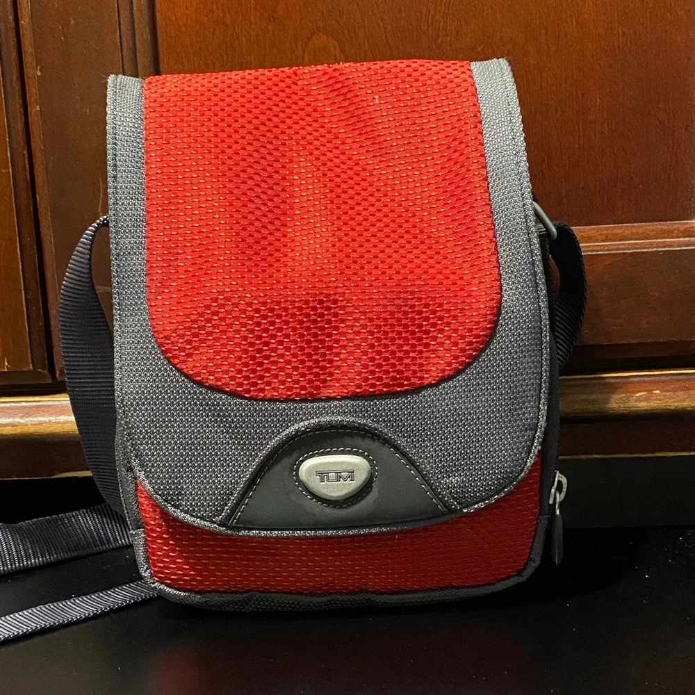 Tumi vintage Men's Red and Gray Messenger Bag